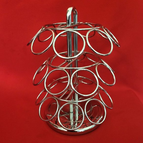 Coffee Pod Holder 27 Chrome Spinning Carousel Countertop - Picture 3 of 10